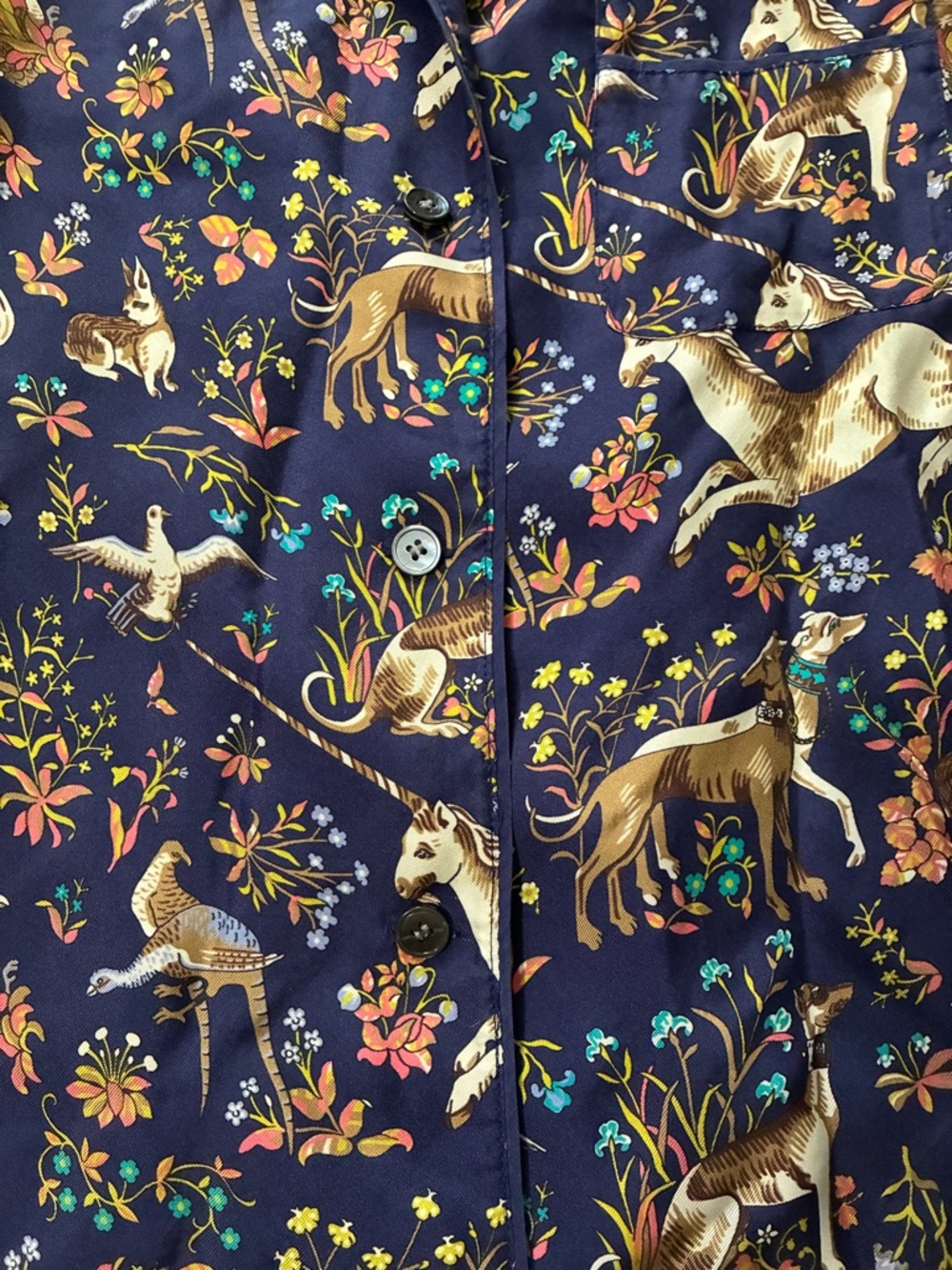 Rare! Drake’s London for J. Crew Midnight Unicorn Silk Shirt - Picture 5 of 13